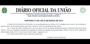Governo revoga portaria com mudanças no Sistema de Avaliação da Educação Básica