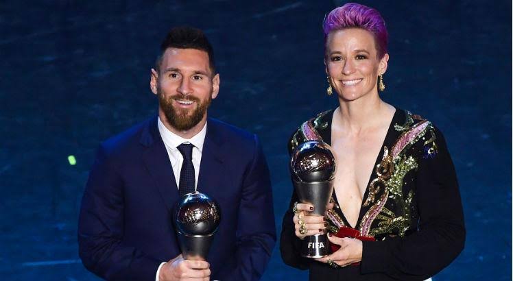 Messi e Rapinoe são os melhores do mundo da Fifa
